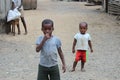 Sao Tome, Sao Tome and Principe Ã¢â¬â July 20, 2015: Unidentified Sao Tomean kids in a village at Sao Tome Royalty Free Stock Photo